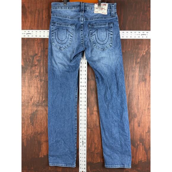 True Religion Rickey Relaxed Straight Denim Jeans Medium Tidal Wash Mens 31 Euc - Picture 2 of 11